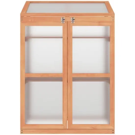 Outsunny Wooden Cold Frame Small Mini Planter Box for Outdoor and Indoor, Natural, 30" L x 24" W x 44" H image {3}