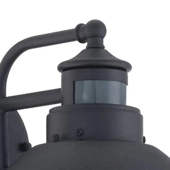 John Timberland Oberlin Rustic Farmhouse Outdoor Barn Light Fixture Black Dusk to Dawn Motion Sensor 9" Clear Seedy Glass for Exterior Deck House Yard image {2}