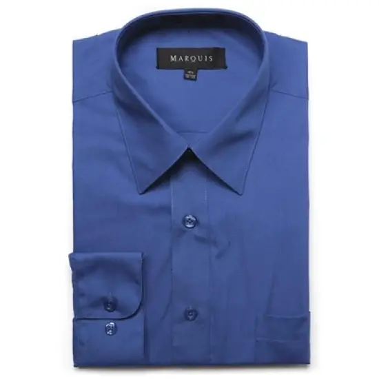 Marquis Men's Long Sleeve Regular Fit Big & Tall Size Dress Shirt image {7}