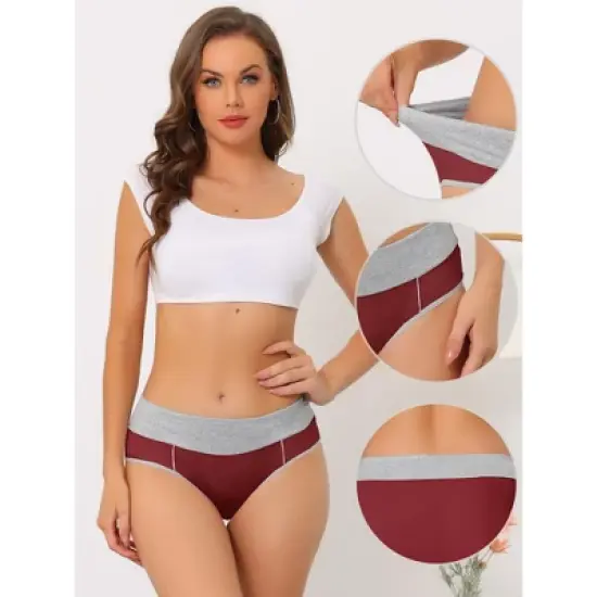 Agnes Orinda Women's 5 Packs High Rise Brief Stretchy Underwear image {2}