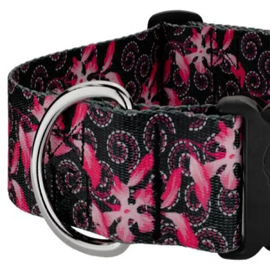 Country Brook Petz 1 1/2 Inch Deluxe Pink Honeysuckle Breeze Dog Collar image {3}