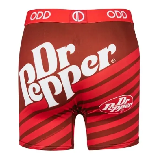 Odd Sox, Dr Pepper Stripes, Novelty Boxer Briefs For Men, Medium image {1}