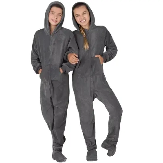 Footed Pajamas - Howling Moon Kids Hoodie Chenille Onesie image {4}