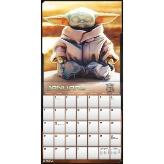 Trends International Inc. 2023-24 Wall Calendar 12"x12" Star Wars: The Mandalorian: The Child image {1}