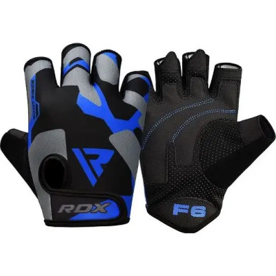 RDX Sports F6 Fitness Gym Gloves - Enhanced Grip and Support for Strength Training, CrossFit, Bodybuilding, Powerlifting, Workout Gloves - Blue - 2XL image {5}