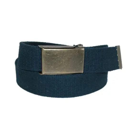 CTM Men's Big & Tall Fabric Belt with Brass Flip Top Buckle image {4}