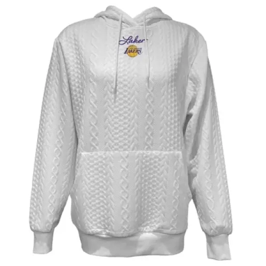 NBA Los Angeles Lakers Women's Long Sleeve Crusive Textured White Hooded Sweatshirt image {4}