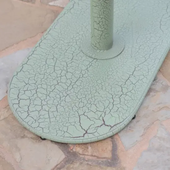 Santa Monica 3pc Iron Patio Bistro Set - Crackle Green - Christopher Knight Home: Weather-Resistant, 2-Seater Outdoor Dining Set image {3}