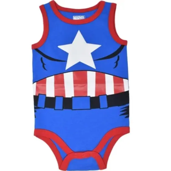 Marvel Avengers Captain America Iron Man Hulk Spider-Man 5 Pack Bodysuits Multicolor  image {1}