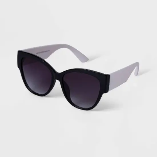 Women's Two-Tone Cateye Sunglasses - A New Day&trade; Black image {1}