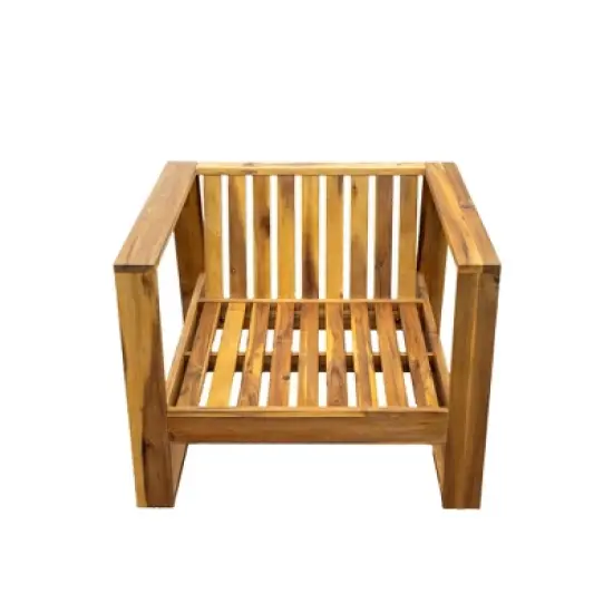 FIONECA U_STYLE Acacia Wood Outdoor Lounge Set, Chair & Ottoman with Removable Cushions, All-Weather Patio/Deck/Daybed image {11}