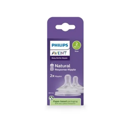 Philips Avent 2pk Natural Response Baby Bottle Nipple - Newborn Flow image {3}