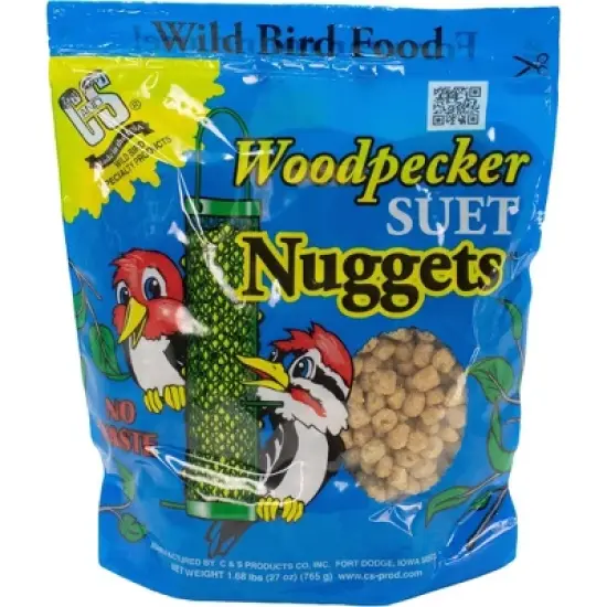 C & S Woodpecker Suet Nuggets Wild Bird Food, Resealable Bag, 27 oz image {4}