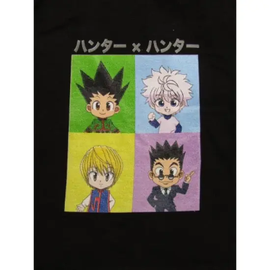 Hunter X Hunter Character Squares Men's Black Sleep Pajama Shorts image {1}