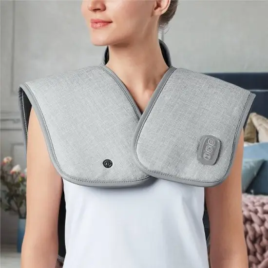 Sharper Image Heated Neck And Shoulder Massager Wrap image {1}