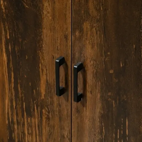 HOMCOM Industrial Sideboard Buffet Cabinet, Kitchen Storage Cabinet with Adjustable Shelves for Living Room, Bedroom, Hallway, Rustic Brown image {5}