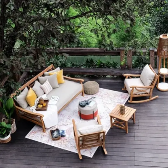 Abbington Teak Daybed with Cushion - Beige - Cambridge Casual image {2}