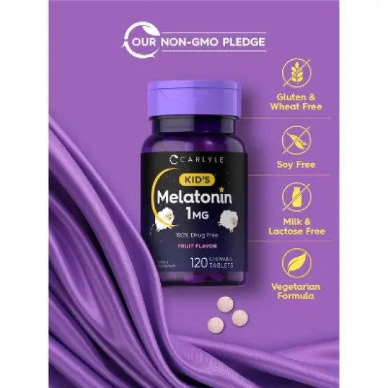 Carlyle Kid's Melatonin 1mg | 120 Chewable Tablets image {4}