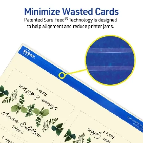 Avery Printable Tent Cards with Sure Feed Technology, 2" x 3.5", Ivory, 160 Blank Place Cards for Laser or Inkjet Printers (5913) image {2}