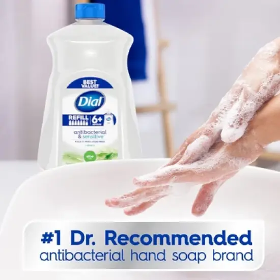Dial Antibacterial Sensitive Hand Soap Gel Refill - Aloe - 52 fl oz image {2}
