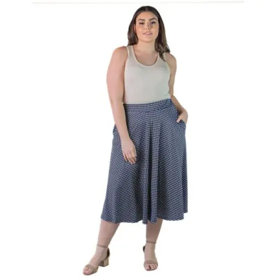 Plus Size Polka Dots Print With Pockets Skirt image {6}