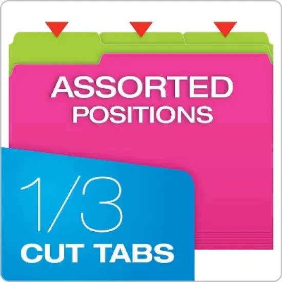 Pendaflex Twisted Glow File Folders, Letter Size, Assorted Colors, 1/3-Cut, 12 Per Pack, 2 Packs image {4}