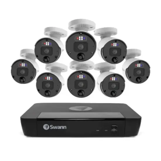 Swann NVR Security System, Round Enforcer Bullet Cameras, 88980 Hub, Black image {1}