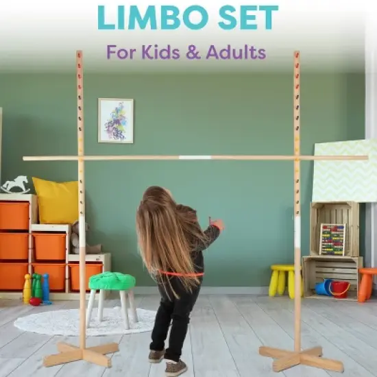 Hey Play Wooden Limbo Game for Kids and Adults image {4}