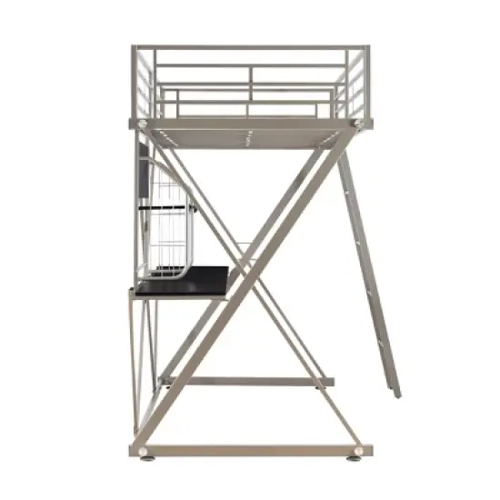 Zachary Loft Bed Pewter - Powell image {3}