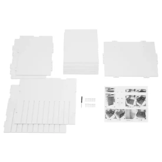 YIYIBYUS Vertical Desktop Sorter, 11 Compartment, White, Letter-size Shelves image {5}