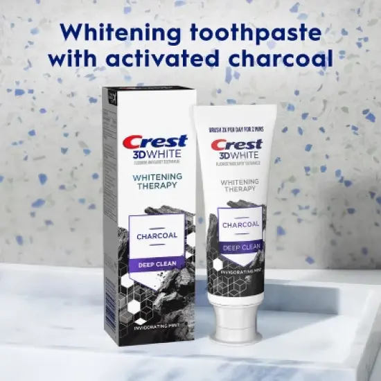 Crest 3D White Whitening Therapy Charcoal Deep Clean Toothpaste - Invigorating Mint - 2.4oz image {7}