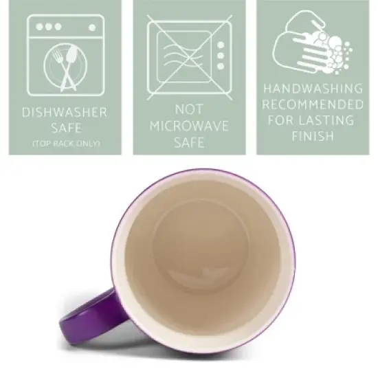 Elanze Designs Squeeze The Day Two Toned Ombre Matte 10 ounce New Bone China Coffee Tea Cup Mug, Purple and White image {2}