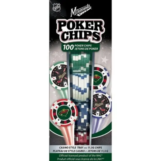 MasterPieces Casino Style 100 Piece Poker Chip Set - NHL Minnesota Wild image {1}