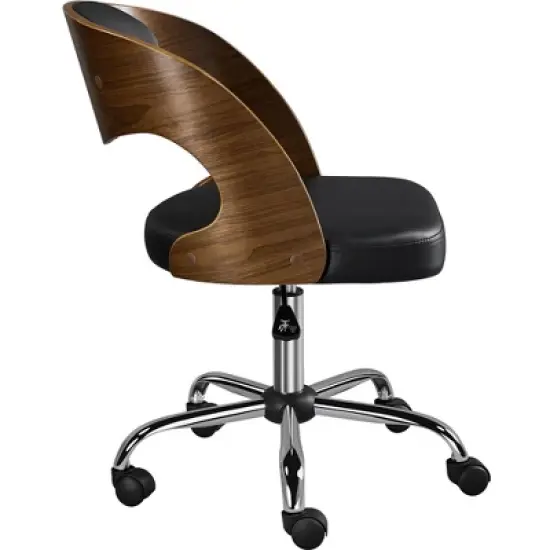 Yaheetech Office Chair Height Adjustable Swivel Desk Chair, Black image {3}