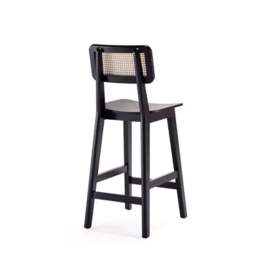 Versailles Wood Counter Height Barstool Black/Natural - Manhattan Comfort image {4}