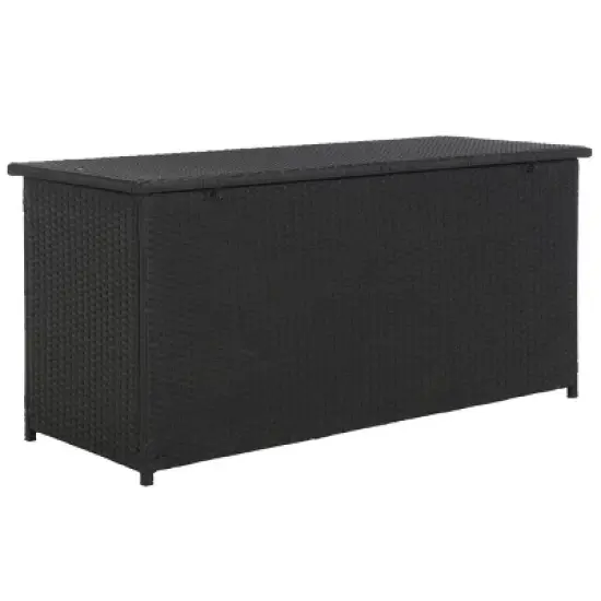Cosima 53 Inch Wide Outdoor Storage Box - Black - Safavieh image {6}