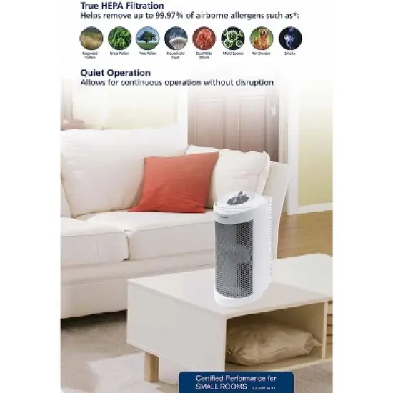 Holmes True HEPA Allergen Remover Quiet Operation Mini Tower Air Purifier image {1}