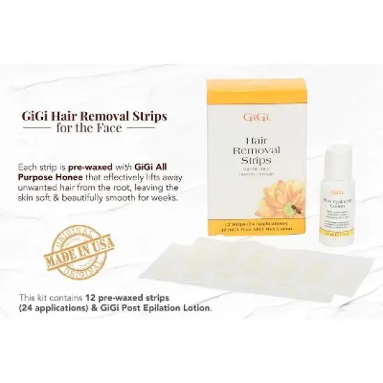 GiGi Hair Removal Strips for the Face - 12 Count (PACK OF 2) image {4}