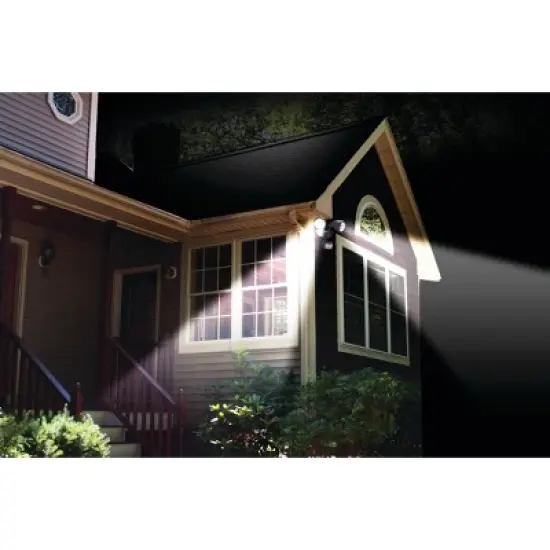 Maxsa Innovations Motion Detecting Solar Light Dual Head Security Light - Black: Outdoor Motion Activated Floodlights, Weather-Resistant, 220 Lumens image {3}