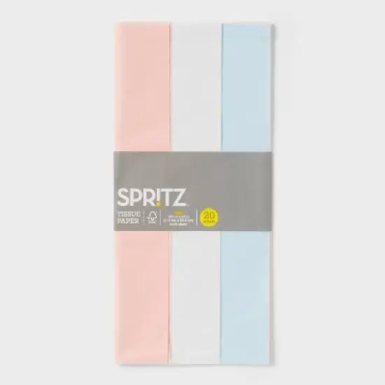 20ct Banded Tissue Pink/White/Light Blue - Spritz&trade; image {2}