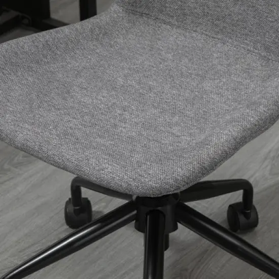 Vinsetto Home Office Chair, Swivel Task Chair with Adjustable Height and Armless Design for Small Space, Living Room, Bedroom, Gray image {5}