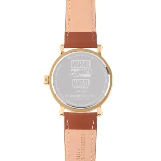 Men's Marvel Comics Gold Alloy Vintage Watch - Brown image {3}