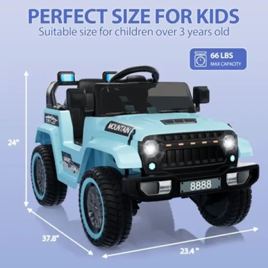 Kids Ride On Truck Car, 12V Battery Powered Electric Vehicles Toy w/Parent Remote Control, Spring Suspension, 3 Speeds image {1}