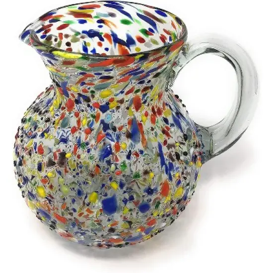 Dos Sue��os Mexican Hand Blown  Pitcher - Confetti Rock Design - 84oz image {6}