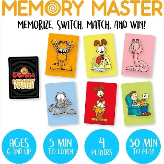 Aquarius Puzzles Garfield Memory Master Card Game image {1}