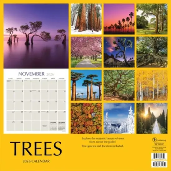 TF Publishing 13.5"x14.5" 2026 Trees Wall Calendar image {4}