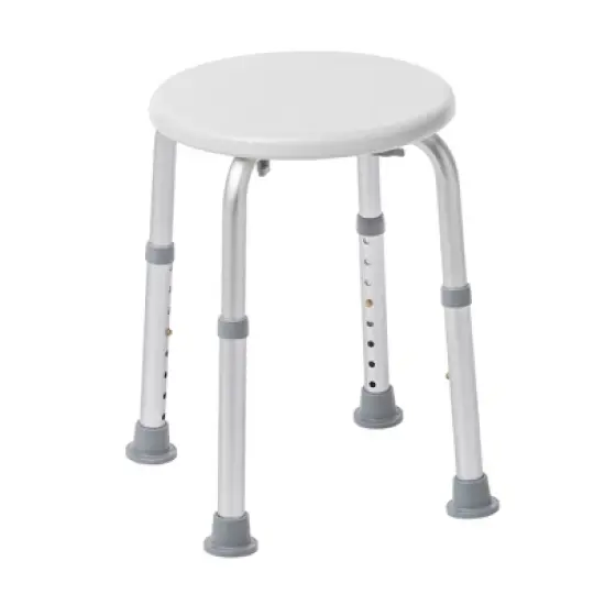 Drive Medical Adjustable Height Bath Stool - Plastic Shower Seat - White image {3}