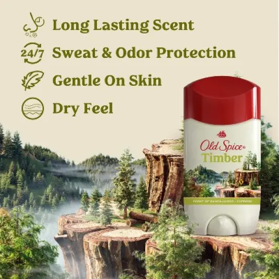 Old Spice Men's Timber with Sandalwood Antiperspirant Deodorant - 2.6oz image {3}