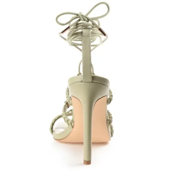 Journee Collection Womens Jamila Tru Comfort Foam Open Toe High Stiletto Pumps Sage 9 image {2}