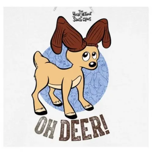 The Year Without Santa Claus "Oh Deer" Men's White Graphic Hoodie image {1}